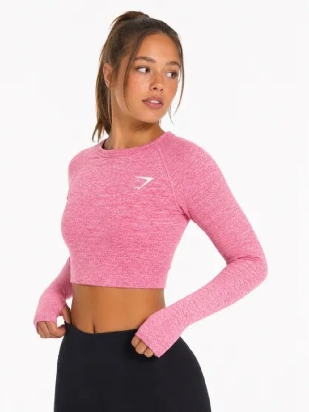 Gymshark Pink Space-Dye Crop Top